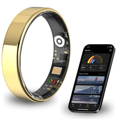 2026 Smart Ring for Women and Men Ultra Thin 6.0mm Fitness Tracker | Heart Rate Sleep Blood Oxygen Steps and Cycle Monitoring | No Subscription Required (Gold, #8)