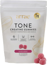 Arrae Tone Gummies ā Creatine Monohydrate 5g for Women ā Support Lean Muscle, Strength & Recovery ā Hormone-Friendly Muscle Toning Supplement ā Mixed Berry Flavor ā 90 Count