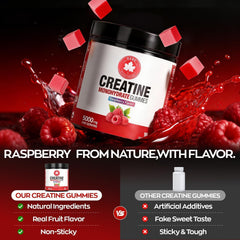 Creatine Gummies, (160 Count) NSFCertified, 5g Creatine Monohydrate per Serving withTaurine & B12, Raspberry Flavor, for Men & Women