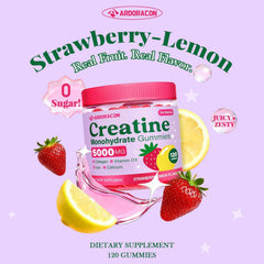 Creatine for Women, Creatine Monohydrate Gummies with Collagen, Vitamin D3 & Calcium for Muscles, Booty & Energy, Flavored Sugar Free