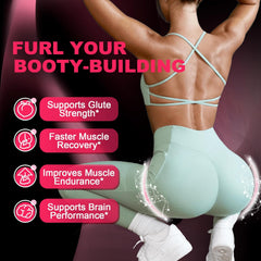 Creatine for Women, Creatine Monohydrate Gummies with Collagen, BCAA, L-Carnitine & Taurine, Strawberry Flavor, Energy Creatine Supplement for Muscle Strength, Energy Boost, Sugar Free, 120 Count